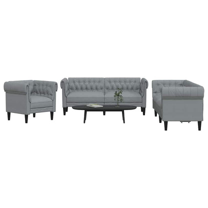 Living Room Couch 3 pcs Light Grey Fabric