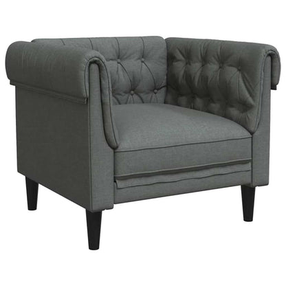 Living Room Couch 3 pcs Dark Grey Fabric