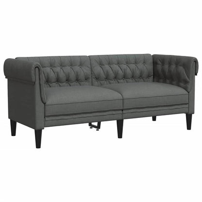 Living Room Couch 3 pcs Dark Grey Fabric
