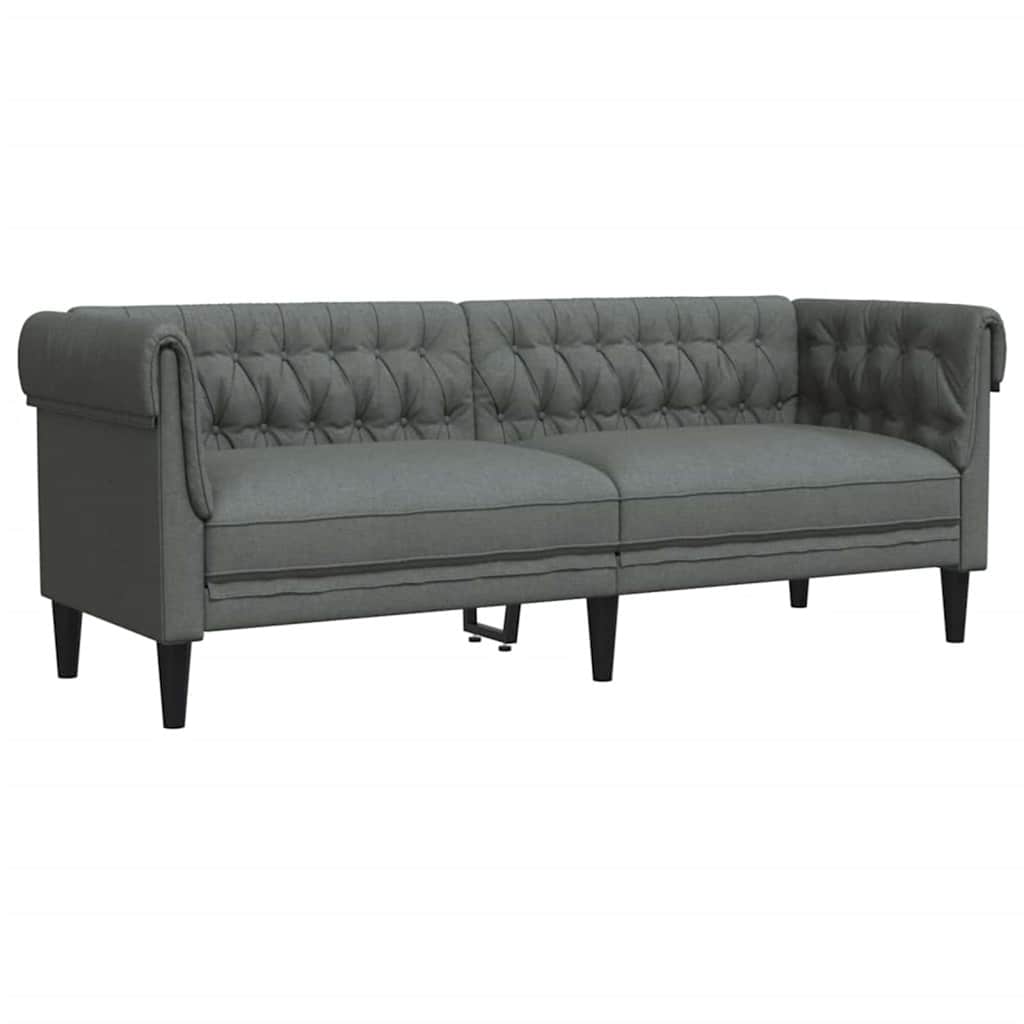 Living Room Couch 3 pcs Dark Grey Fabric