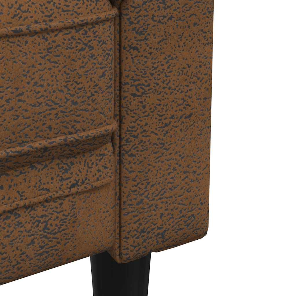 Living Room Couch 2 pcs Brown Fabric