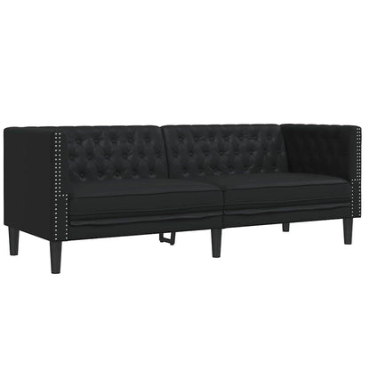 Living Room Couch 2 pcs Black 194 x 74.5 x 70.5 cm Faux Leather