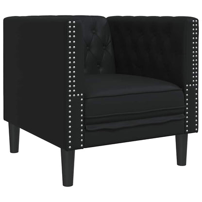 Living Room Couch 3 pcs Black Faux Leather