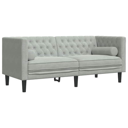 Living Room Couch 3 pcs Light Grey 194 x 74.5 x 70.5 cm Velvet