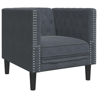 Living Room Couch 3 pcs Dark Grey 194 x 74.5 x 70.5 cm Velvet