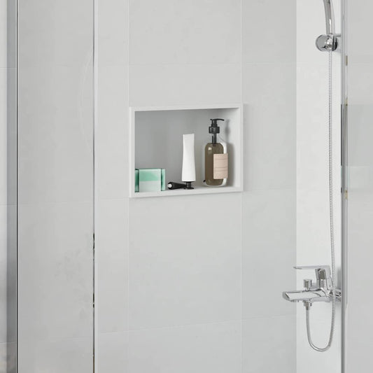 Shower Niche White 30 x 20 x 9.5 cm Stainless Steel