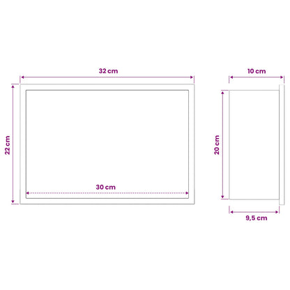 Shower Niche White 30 x 20 x 9.5 cm Stainless Steel