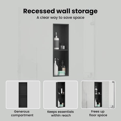 Shower Niche Black 60 x 20 x 9.5 cm Stainless Steel
