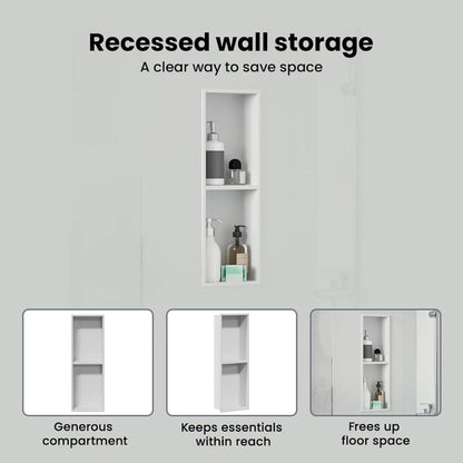 Shower Niche White 60 x 20 x 9.5 cm Stainless Steel