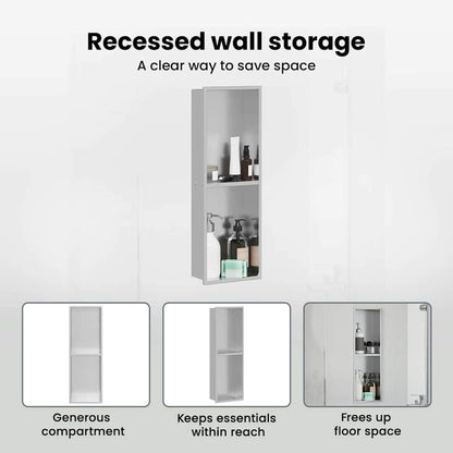 Shower Niche Silver 60 x 20 x 9.5 cm Stainless Steel