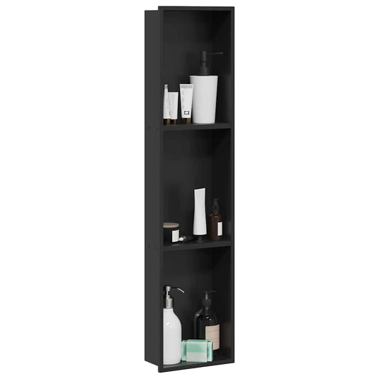 Shower Niche Black 90 x 20 x 9.5 cm Stainless Steel