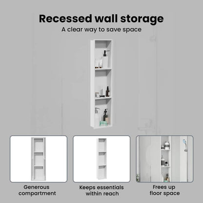Shower Niche White 90 x 20 x 9.5 cm Stainless Steel