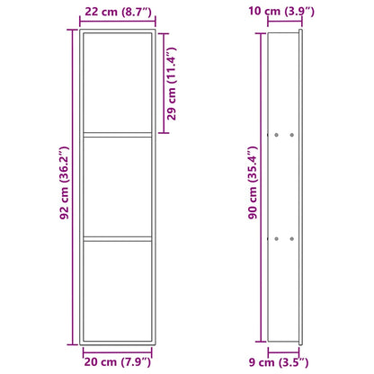 Shower Niche White 90 x 20 x 9.5 cm Stainless Steel