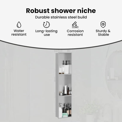 Shower Niche Silver 90 x 20 x 9.5 cm Stainless Steel