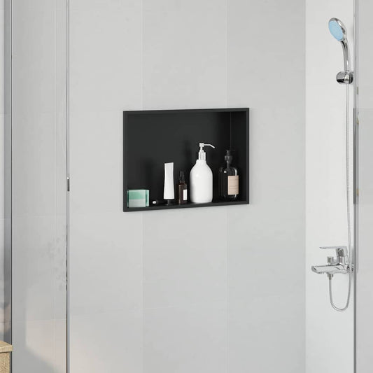 Shower Niche Black 45 x 30 x 9.5 cm Stainless Steel
