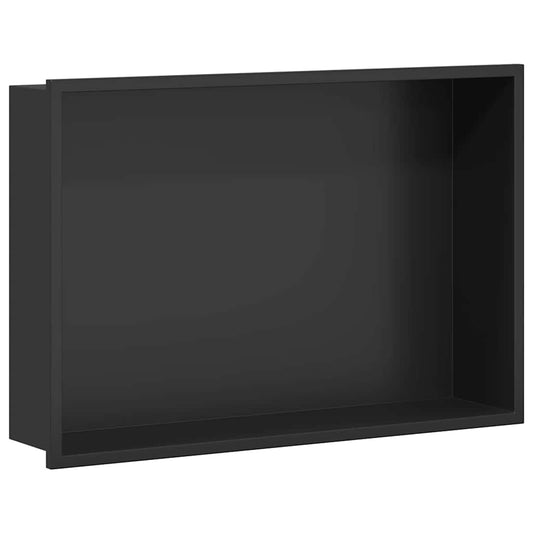Shower Niche Black 45 x 30 x 9.5 cm Stainless Steel