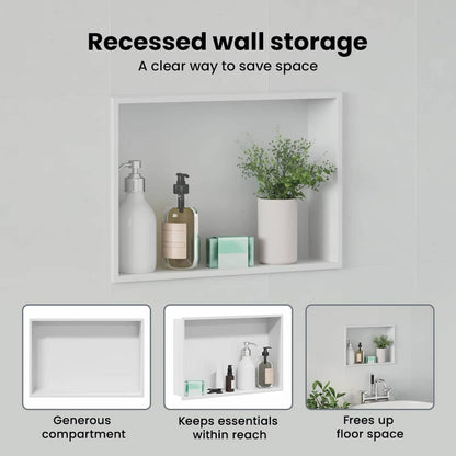 Shower Niche White 45 x 30 x 9.5 cm Stainless Steel