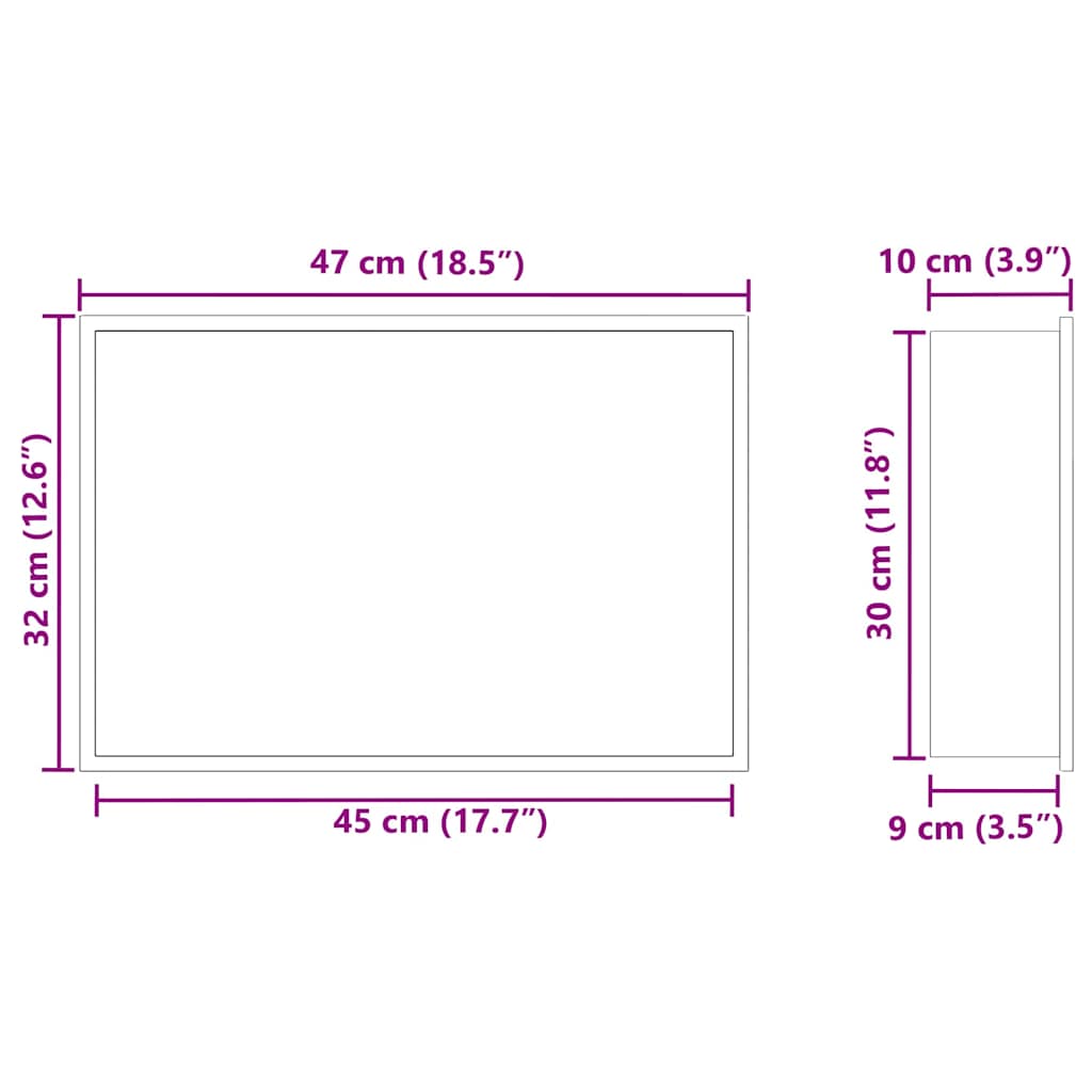 Shower Niche White 45 x 30 x 9.5 cm Stainless Steel