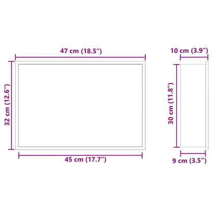 Shower Niche White 45 x 30 x 9.5 cm Stainless Steel