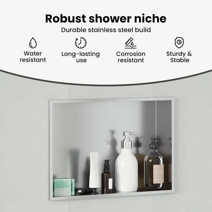 Shower Niche Silver 45 x 30 x 9.5 cm Stainless Steel