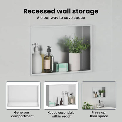 Shower Niche Silver 45 x 30 x 9.5 cm Stainless Steel