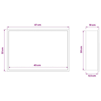 Shower Niche Silver 45 x 30 x 9.5 cm Stainless Steel