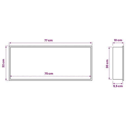 Shower Niche White 75 x 30 x 9.5 cm Stainless Steel