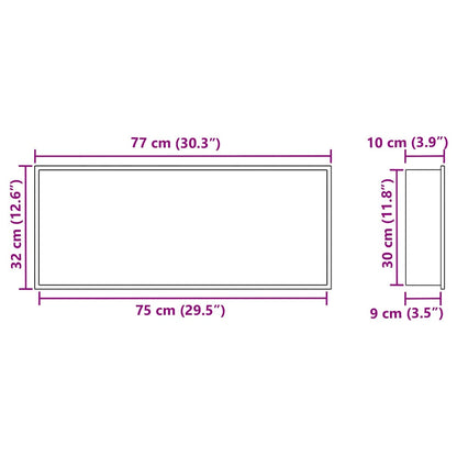Shower Niche Silver 75 x 30 x 9.5 cm Stainless Steel