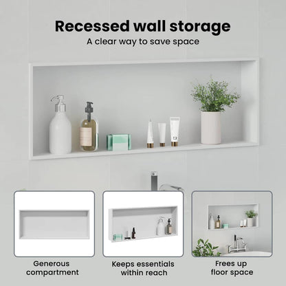 Shower Niche White 90 x 30 x 9.5 cm Stainless Steel