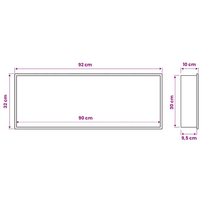 Shower Niche White 90 x 30 x 9.5 cm Stainless Steel