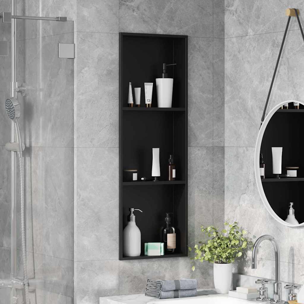 Shower Niche Black 92 x 32 x 10 cm Stainless Steel