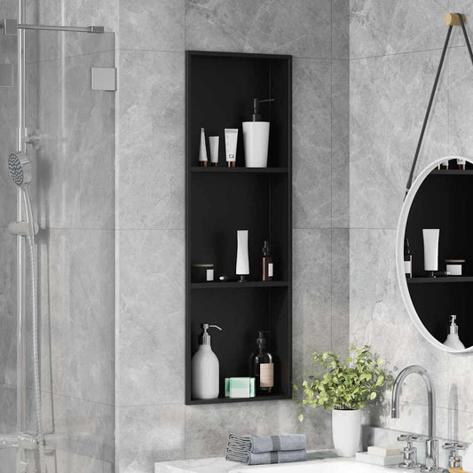 Shower Niche Black 92 x 32 x 10 cm Stainless Steel