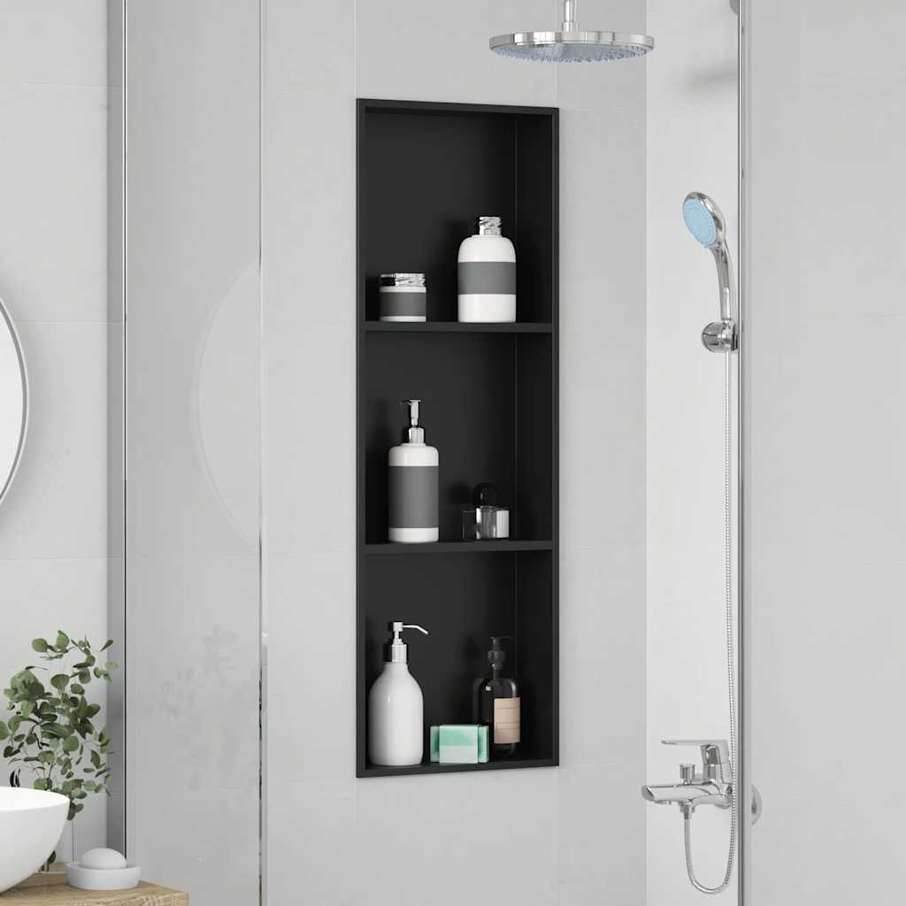 Shower Niche Black 92 x 32 x 10 cm Stainless Steel