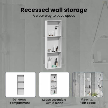 Shower Niche White 90 x 30 x 9.5 cm Stainless Steel