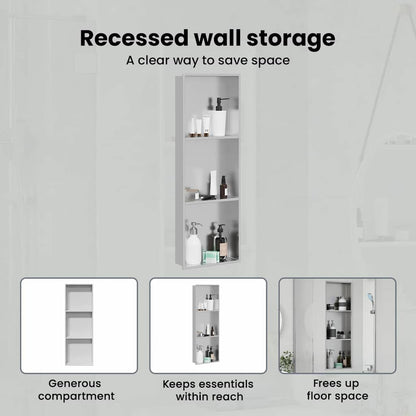 Shower Niche Silver 90 x 30 x 9.5 cm Stainless Steel