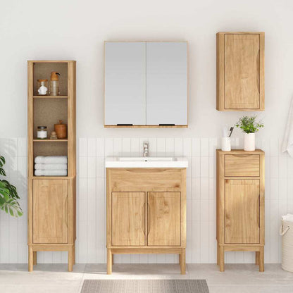 Bathroom Wall Cabinet with Door FLORO Wax Brown 35 x 30 x 60 cm