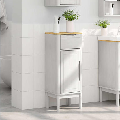 Bathroom Cabinet FLORO White 35 x 30 x 90 cm Solid Pine Wood