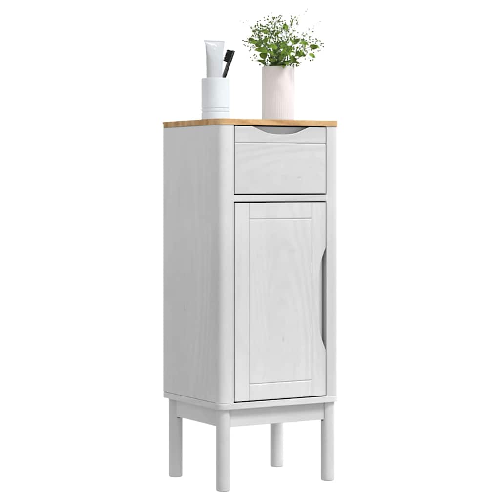 Bathroom Cabinet FLORO White 35 x 30 x 90 cm Solid Pine Wood