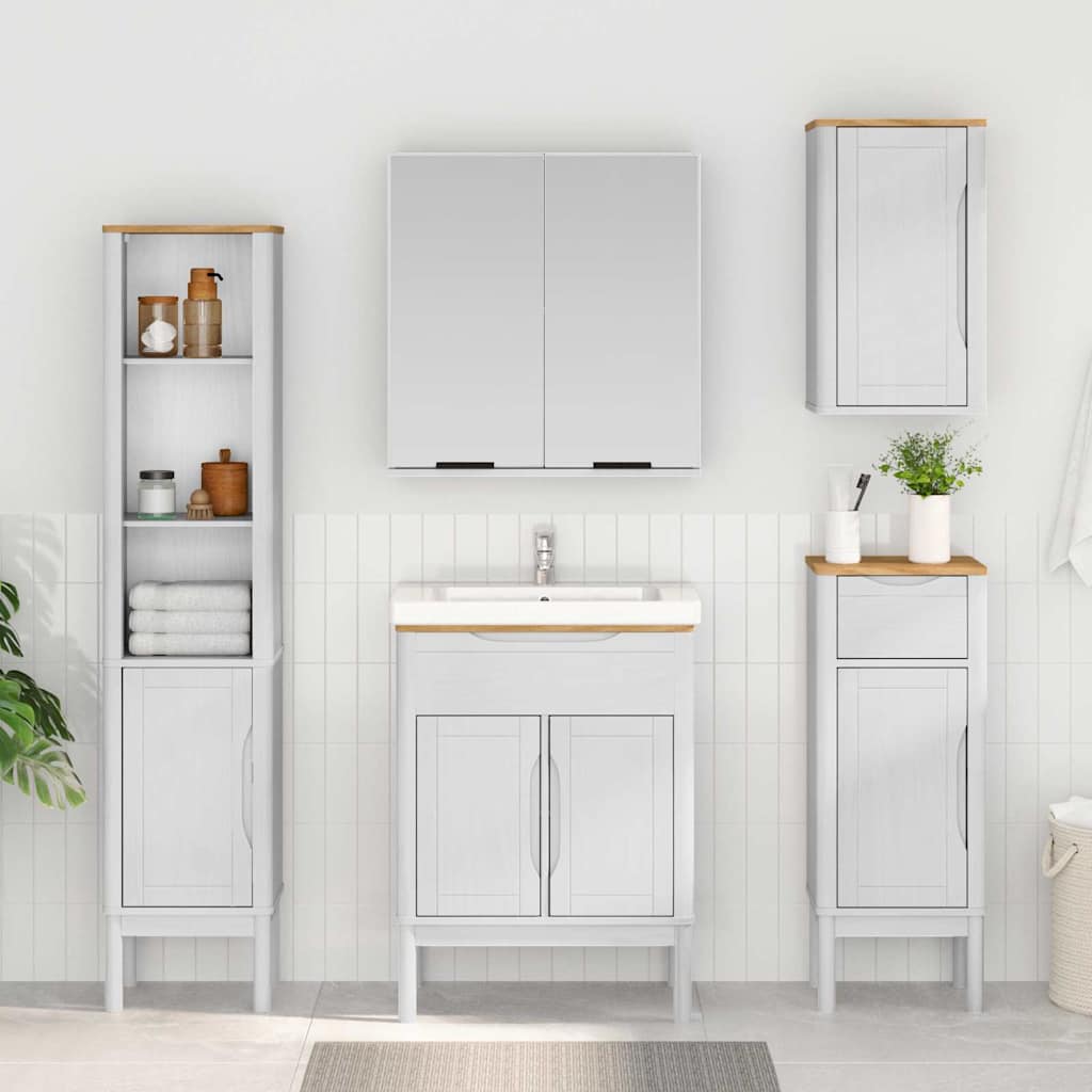 Bathroom Tall Cabinet with Shelf FLORO White 35 x 30 x 160 cm
