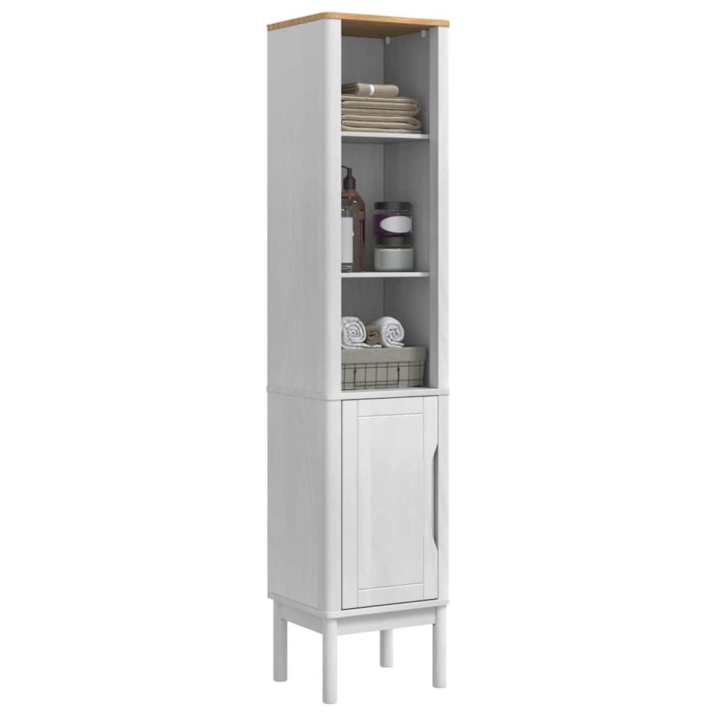 Bathroom Tall Cabinet with Shelf FLORO White 35 x 30 x 160 cm