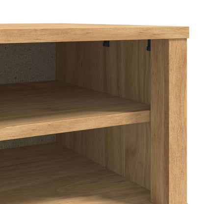 Hallway Bench FLORO Wax Brown 115 x 40 x 45 cm Solid Pine Wood