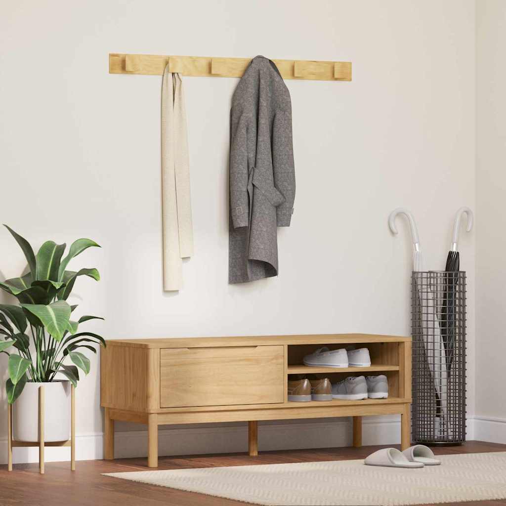 Hallway Bench FLORO Wax Brown 115 x 40 x 45 cm Solid Pine Wood