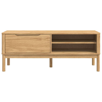 Hallway Bench FLORO Wax Brown 115 x 40 x 45 cm Solid Pine Wood