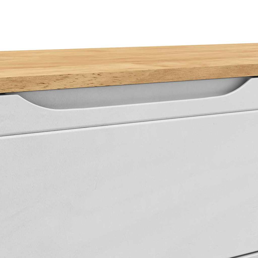 Hallway Bench FLORO White 115 x 40 x 45 cm Solid Pine Wood