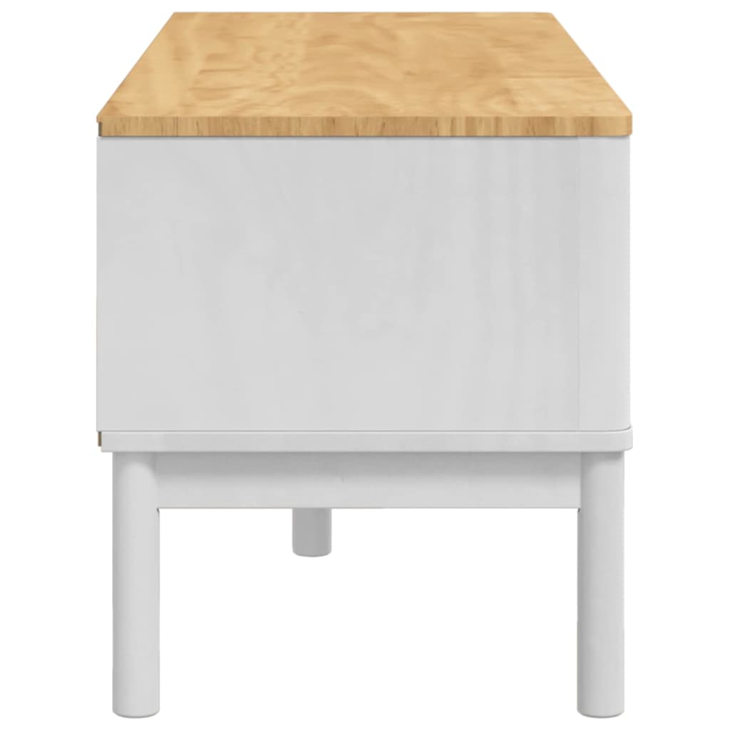 Hallway Bench FLORO White 115 x 40 x 45 cm Solid Pine Wood