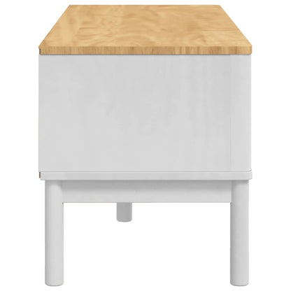 Hallway Bench FLORO White 115 x 40 x 45 cm Solid Pine Wood