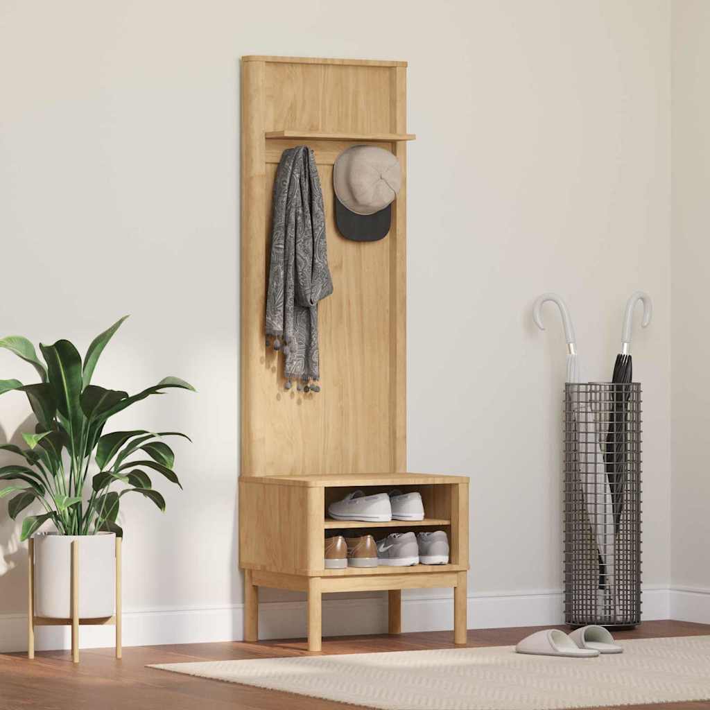 Hallway Cabinet with Shelf FLORO Wax Brown 50 x 40 x 158 cm