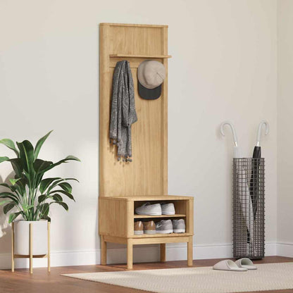 Hallway Cabinet with Shelf FLORO Wax Brown 50 x 40 x 158 cm