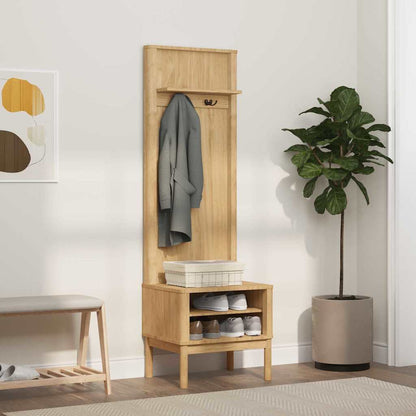 Hallway Cabinet with Shelf FLORO Wax Brown 50 x 40 x 158 cm