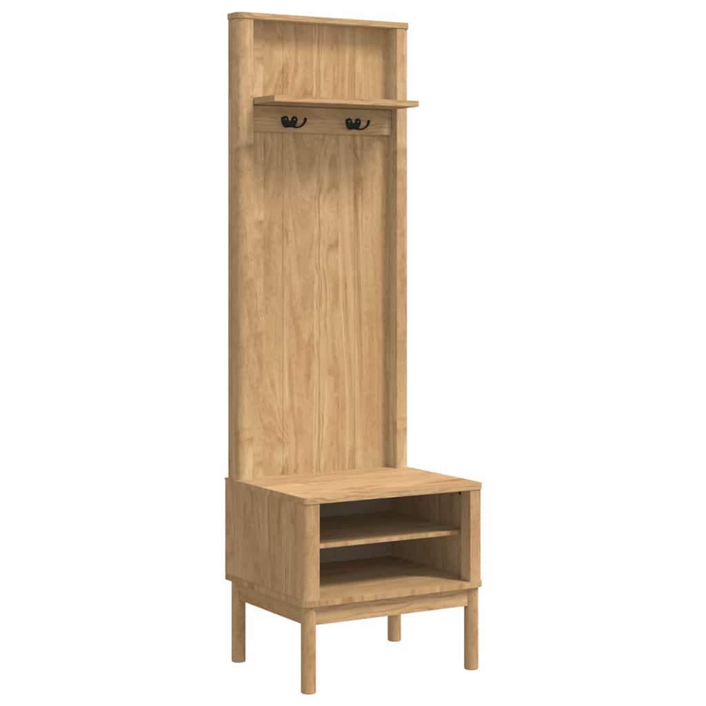 Hallway Cabinet with Shelf FLORO Wax Brown 50 x 40 x 158 cm